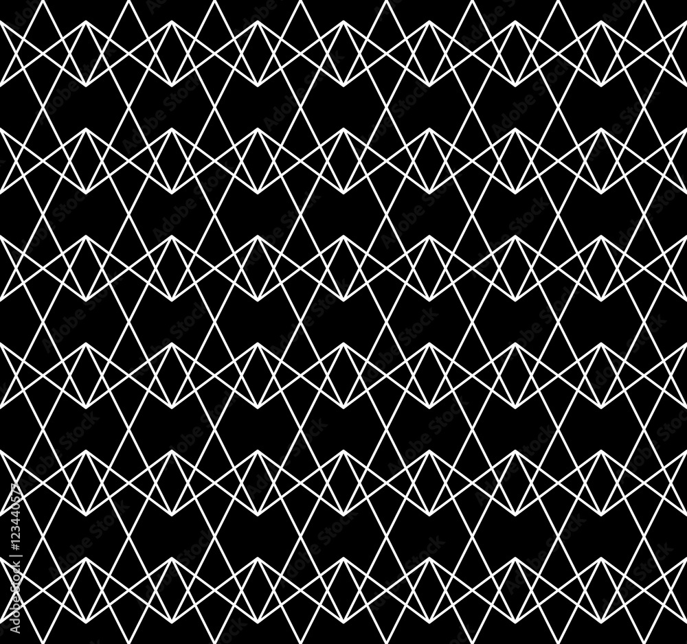 Naklejka premium Abstract geometric black and white hipster fashion pillow net pattern