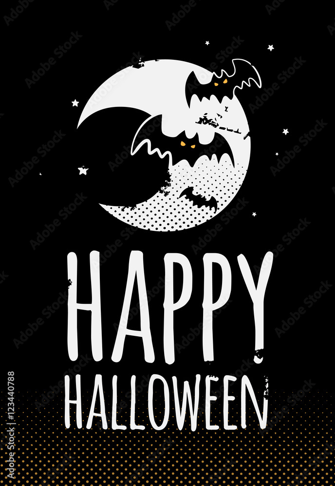 Vector happy Halloween greeting card