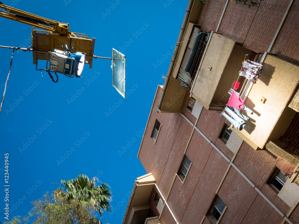 Fototapeta premium HMI daylight projector hanging