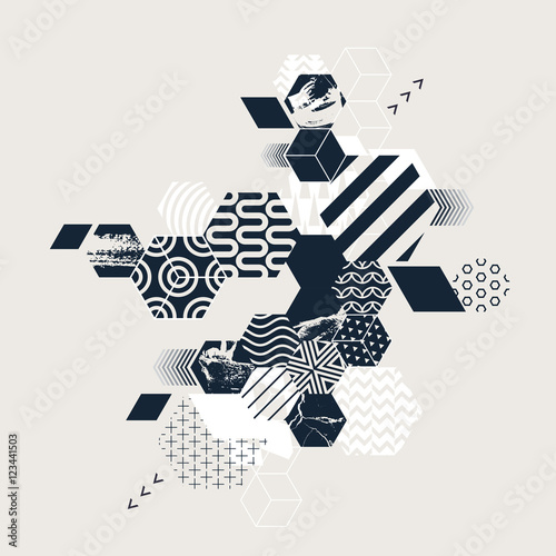 Composition of texture hexagon