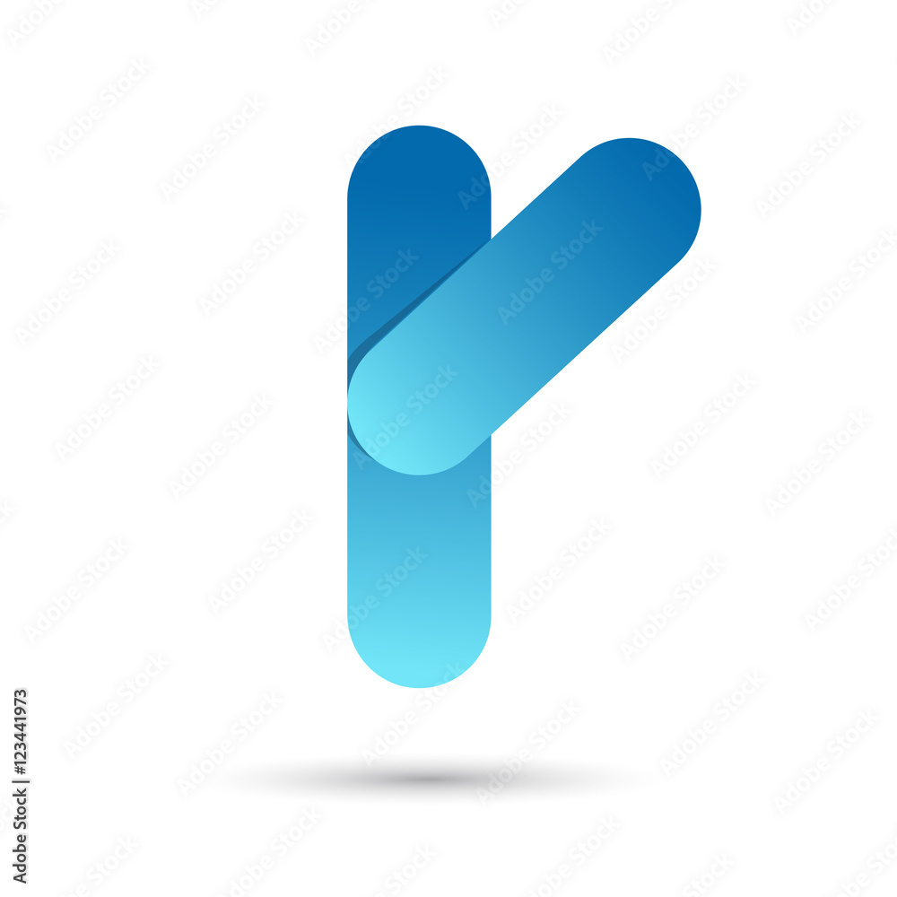 Letter r with blue color on white background Letter r with blue color on white background
