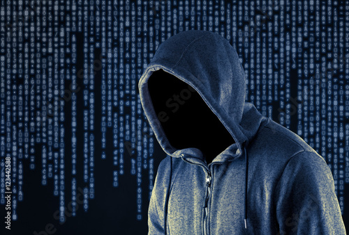 Hooded computer hacker