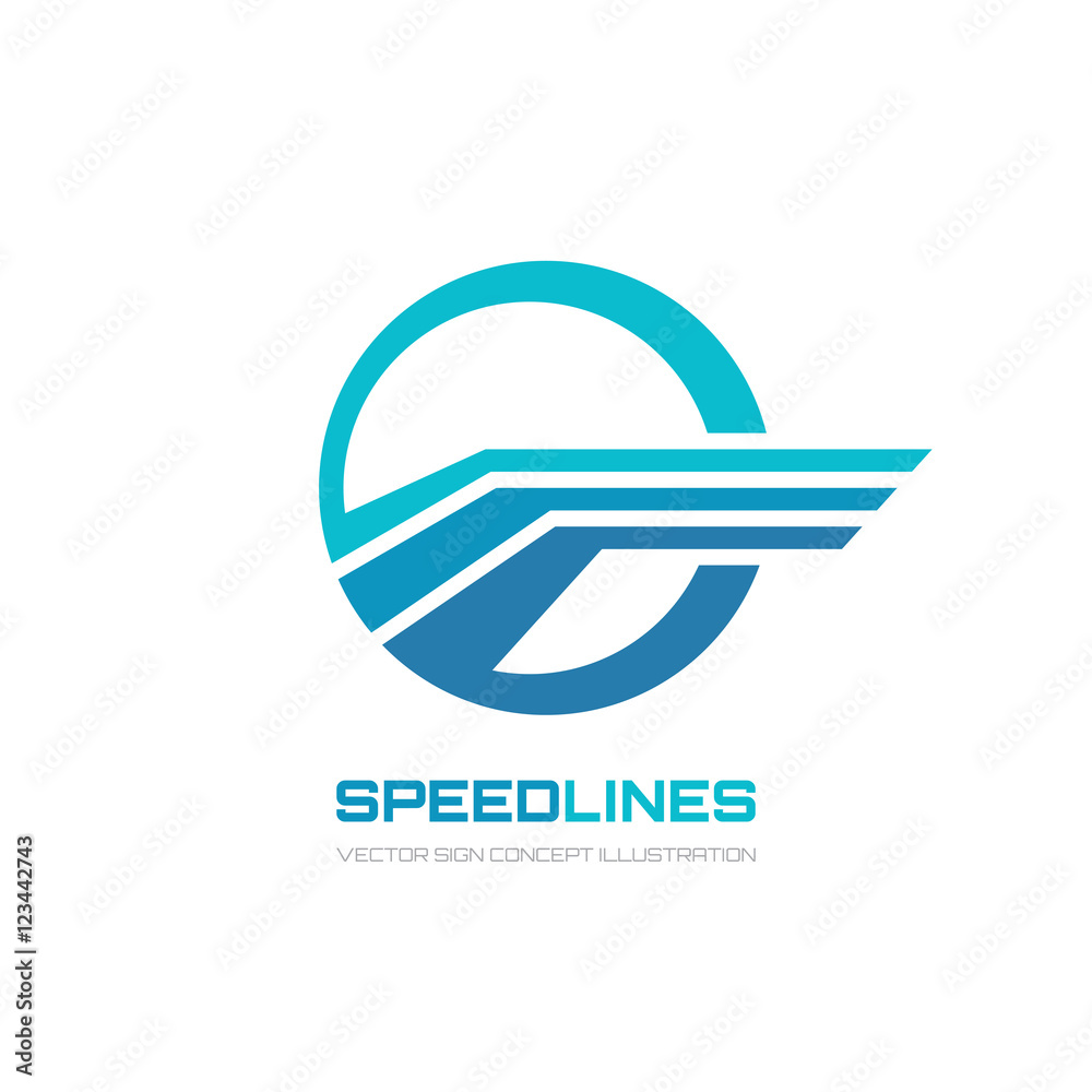 Speed lines - vector logo template concept illustration. Abstract sign. Creative design element.