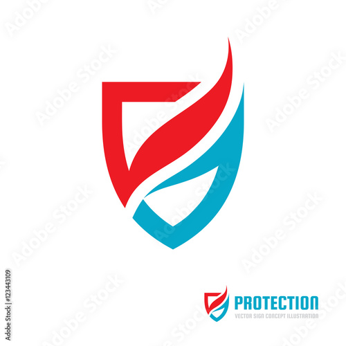 Protection - vector logo concept illustration. Abstract shield sign. Design element.