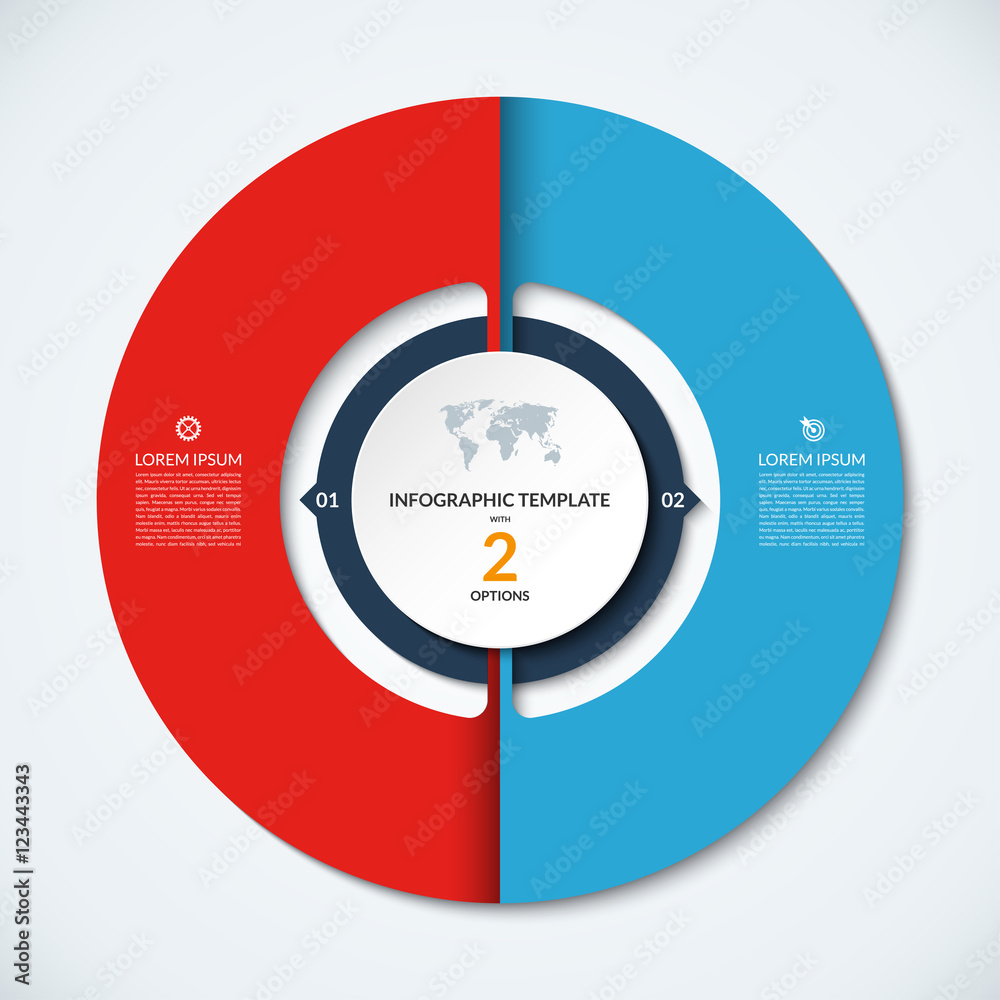 Circle infographic template. Vector layout with 2 options. Can be used ...