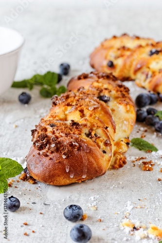 Blueberry and peach buns