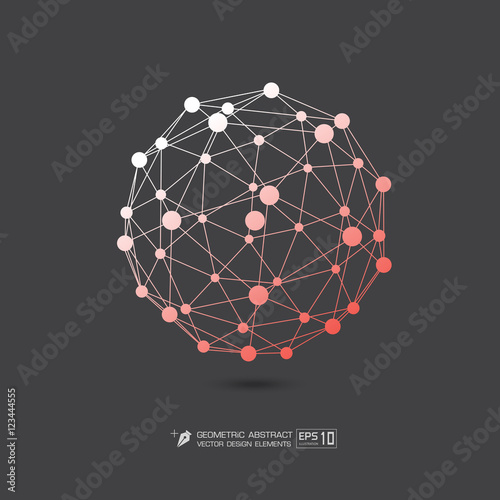 Molecule structure orange color on gray background  Vector EPS10
