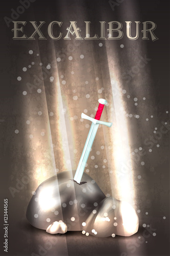 Excalibur sword in the stone