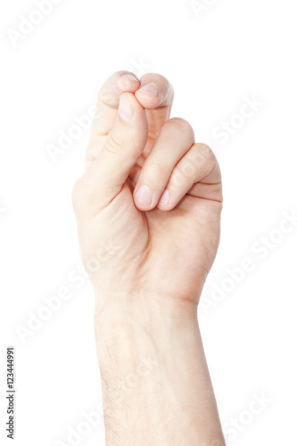  Orthodox church gesture. Sign of the cross with three fingers.