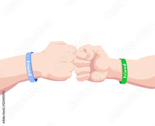 poster to a friends day with  handshake
