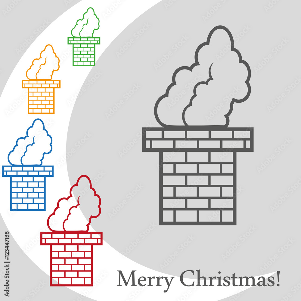 Christmas chimney. Vector image Christmas chimney. Silhouette Christmas ...