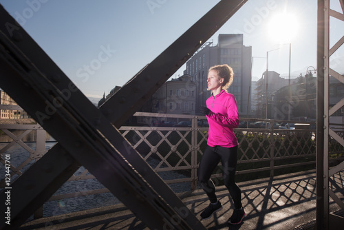 sporty woman jogging on morning