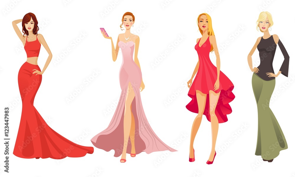 women in party dresses