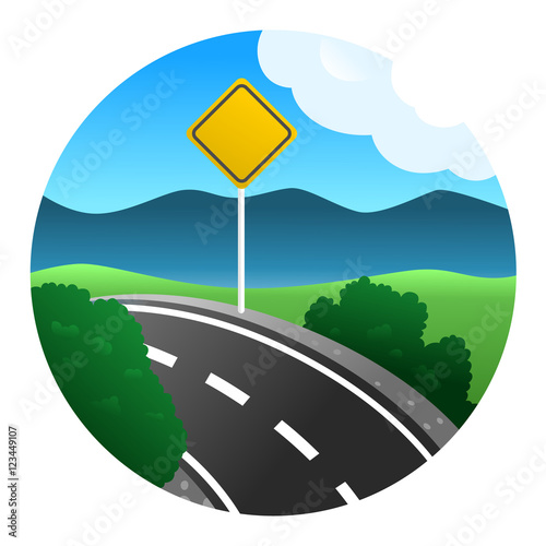 Road with sign