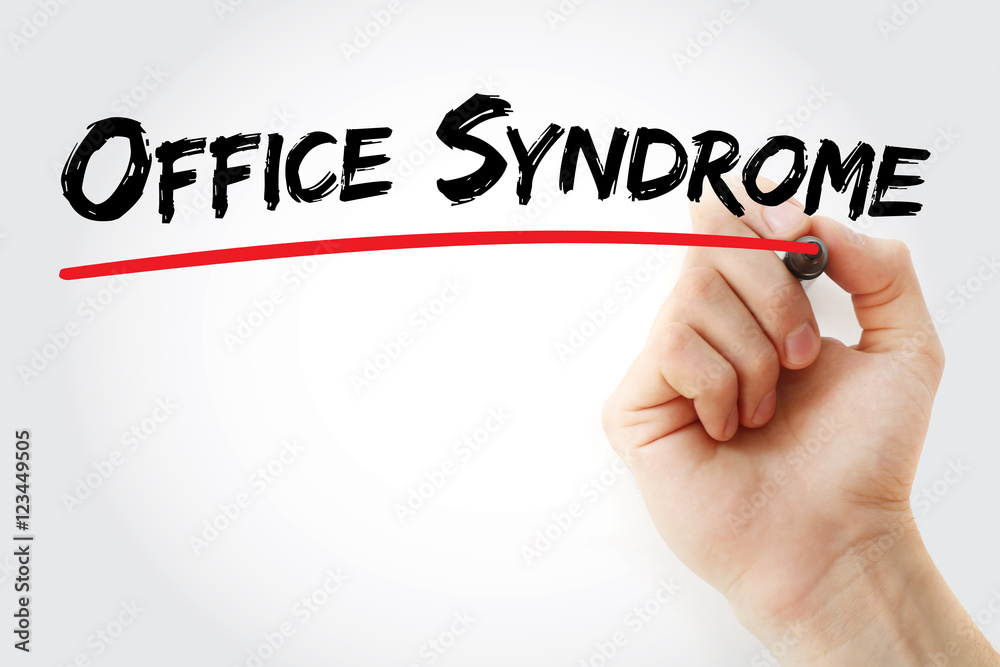 Hand writing Office Syndrome with marker, concept background Hand writing Office Syndrome with marker, concept background