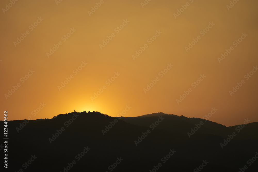 Sunset over Doi Suthep temple.
