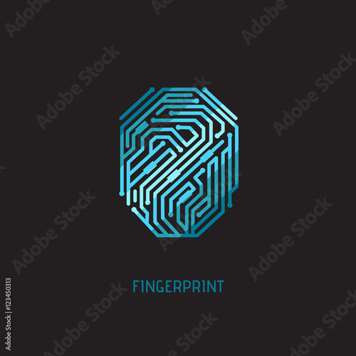 Digital fingerprint. Element on black background.