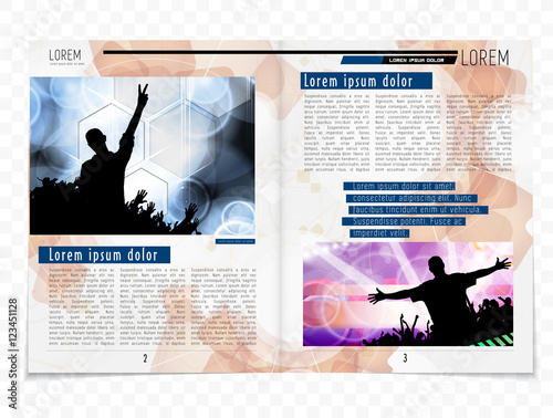 Layout. Open magazine, vector Illustration.