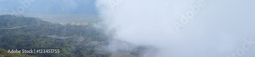 Panorama of mountains and mist