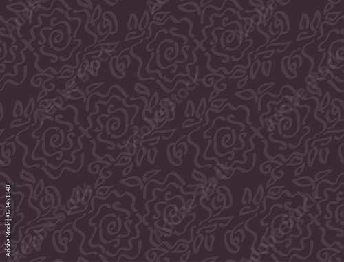 deep dark laze style tender rose floral abstract vector illustra