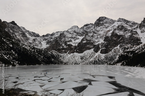 Mountain lake in winter