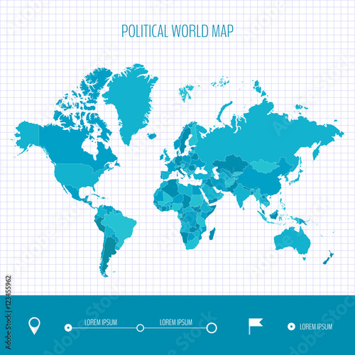 World map infographic. Vector illustration.