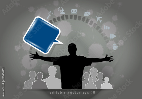People with speech bubble. Social media illustration