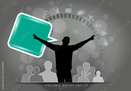 People with speech bubble. Social media illustration