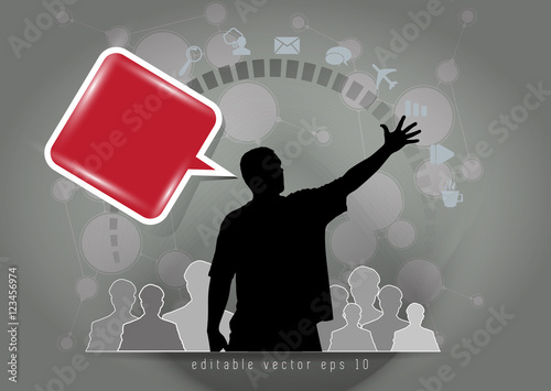 People with speech bubble. Social media illustration