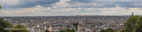 Panoramic view of Paris, seen from the Sacred Heart terrace