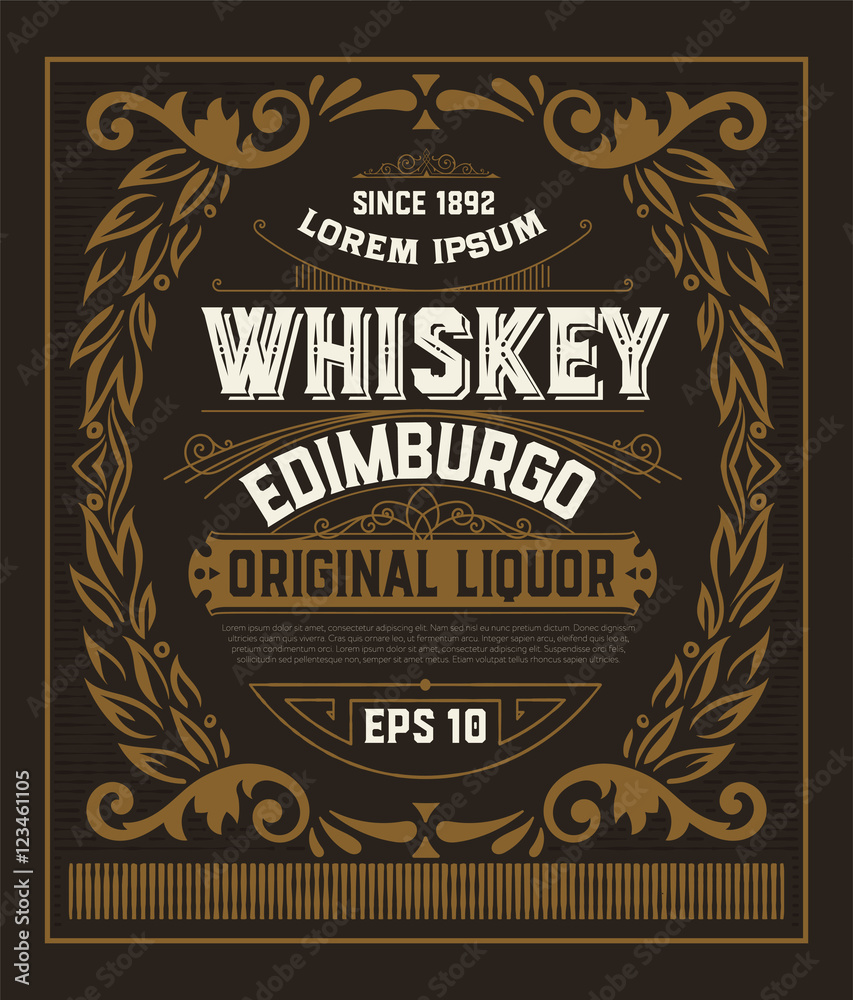 Obraz premium Whiskey card for packaging