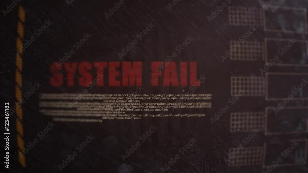 System Fail Signal Alert on an Old Dirty Screen