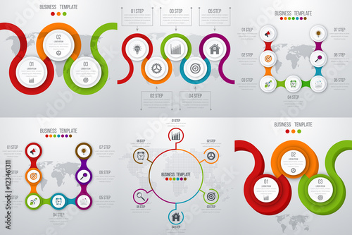 Set with infographics