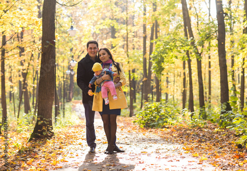 happy family outdoor in autumn © satura_