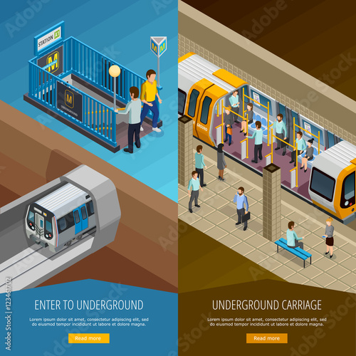 Underground Vertical Banners Set 