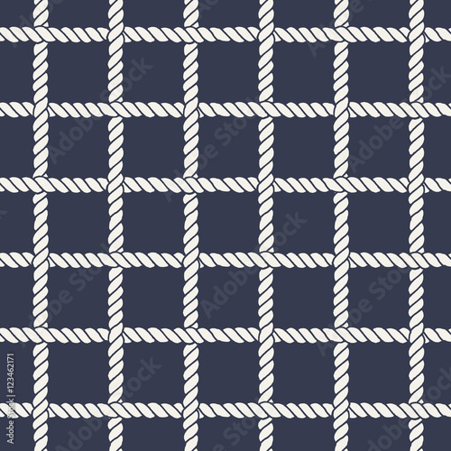 Marine rope line seamless pattern