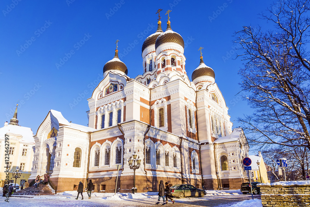 Alexander Nevsky Cathedral in Tallinn. winter view