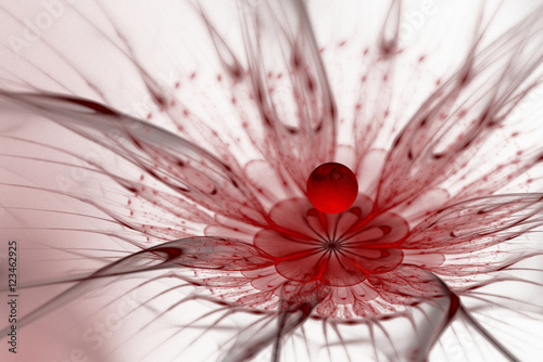 fractal flower with pollen, digital artwork for creative graphic