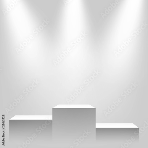 Pedestal with sources of light, vector illustration.