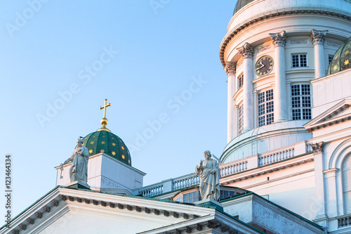 Close up of Helsinki Cathedral at Sunset photo