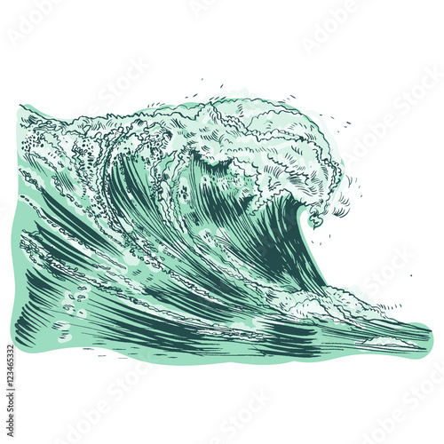 Vector Illustration of handdrawn handpicked waves