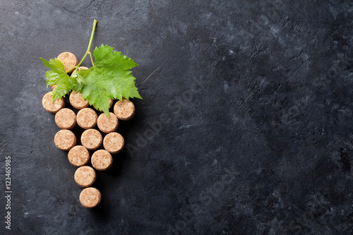 Wine corks grape shape and vine