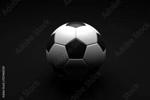 Soccer concept  Soccer ball on black background. 3D illustration