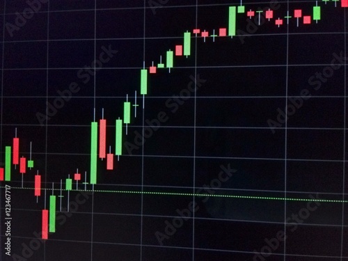 Candle stick graph chart of stock market investment trading, stock exchange price pattern chart