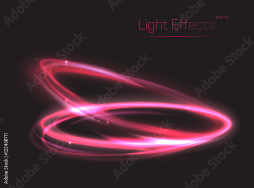 Pink neon ovals or circles for light effect