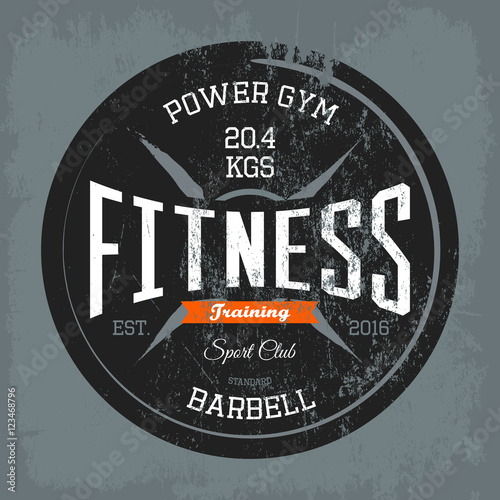 Gym or gymnasium, fitness training print on shirt