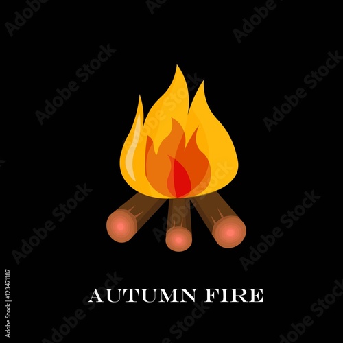 Red Fire icon isolated on background. Modern simple, flat blazing flame sign. Vector Illustration.