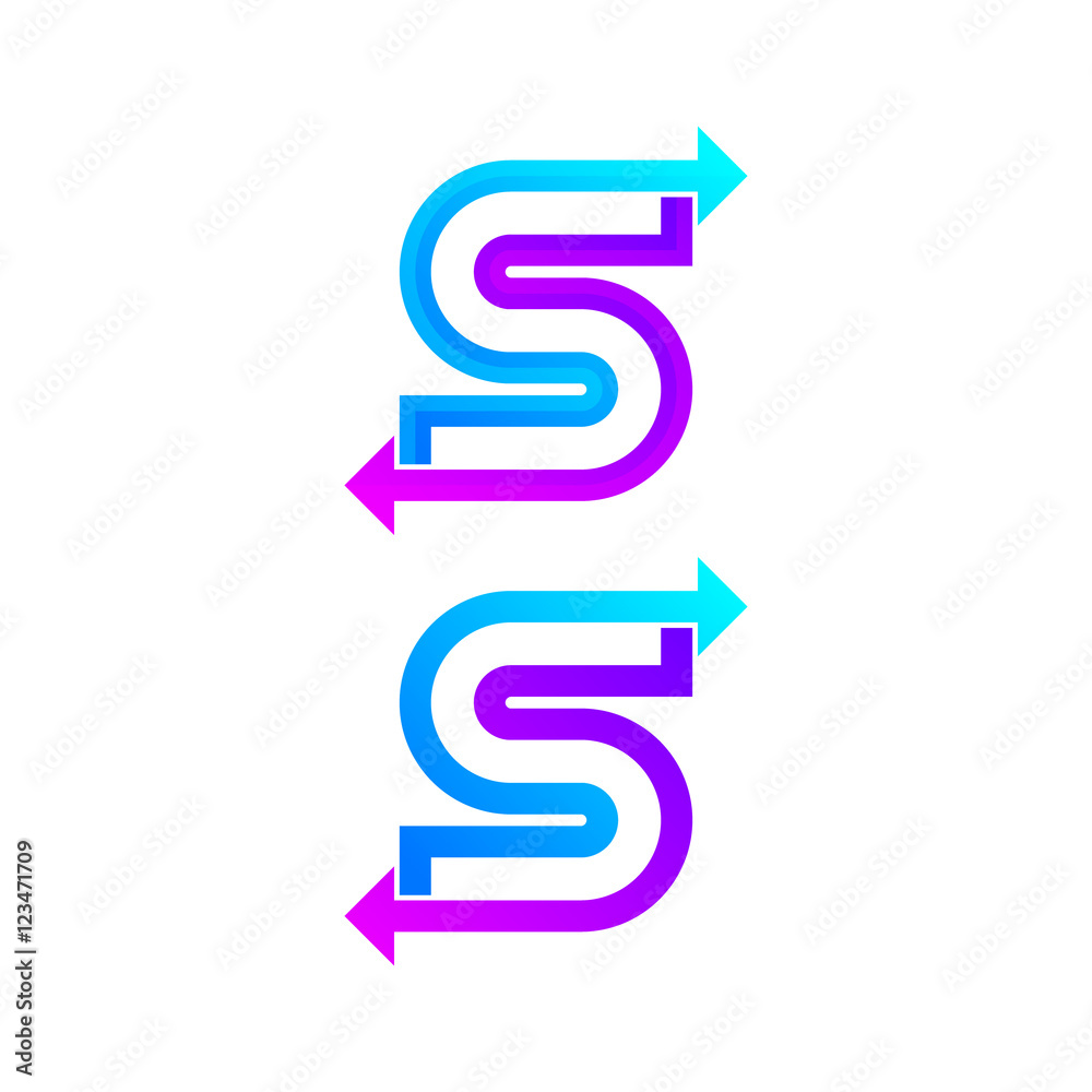 Letter S logo design template. Arrow creative sign Letter S logo design template. Arrow creative sign