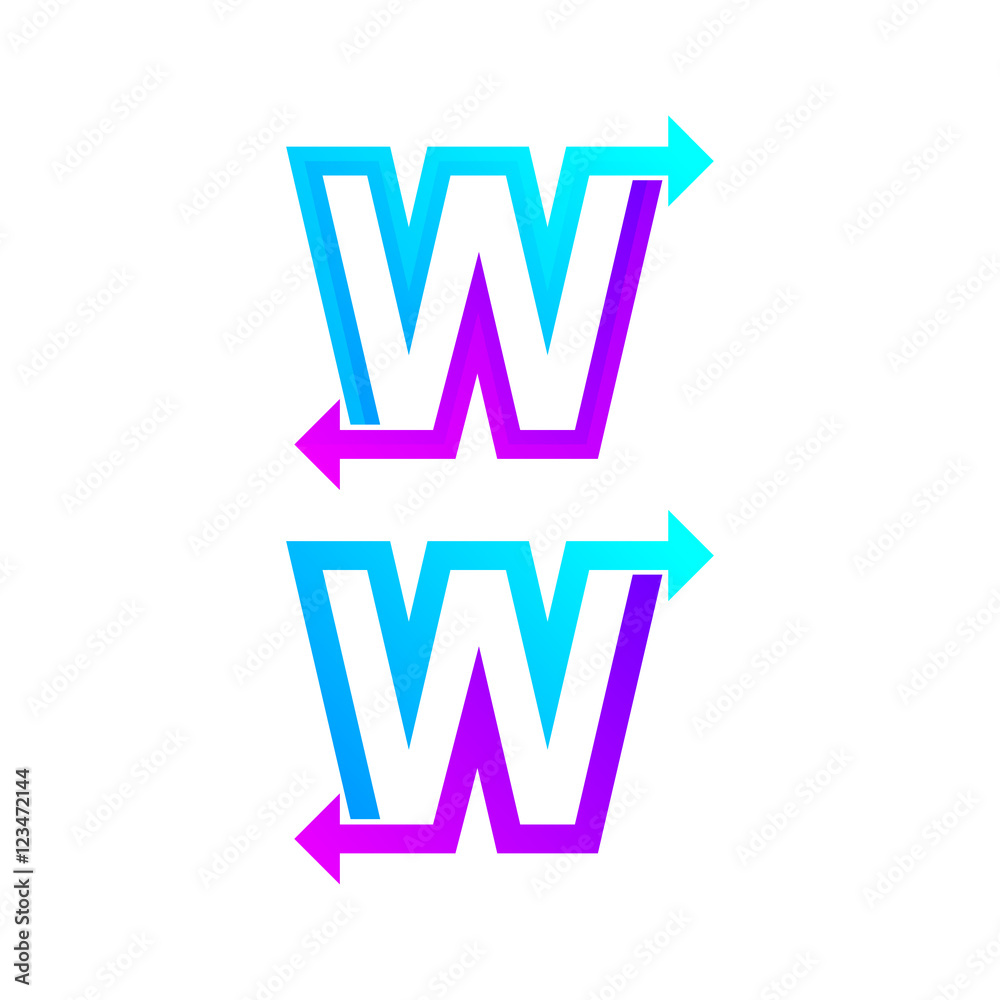 Letter W logo design template. Arrow creative sign Letter W logo design template. Arrow creative sign