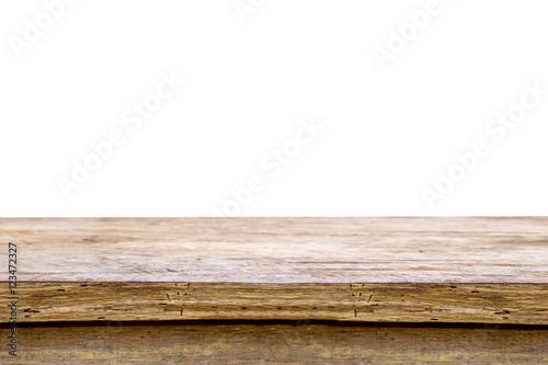 wooden table or mock up platform for interior decoration design or advertising decoration with wooden table texture background.